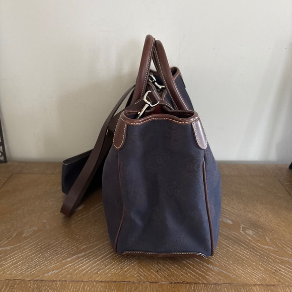 Dooney & Bourke Navy Monogram Signature Dual Handle Tote Shoulder Handbag - Picture 2 of 10